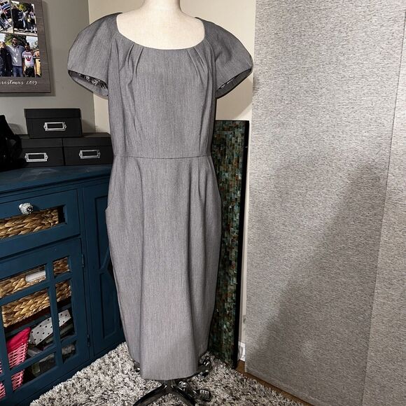 SANDRA DARREN A-Line Dress Gray Sleeveless Business Occasion EUC - Picture 1 of 16